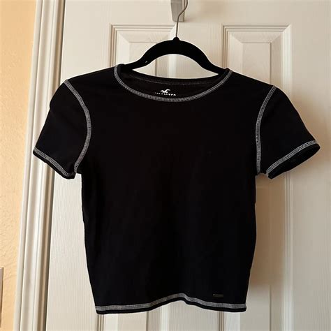 Hollister Must Have Collection Black Baby Tee With Depop