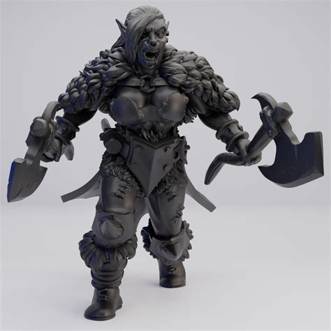 Hot Goblin Snow Orc Lady Axes