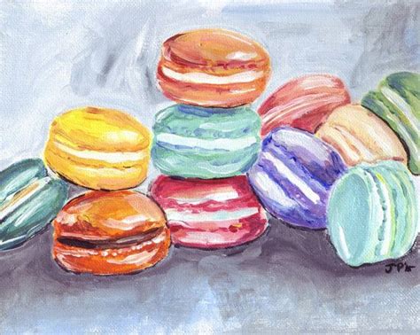 Macarons Acrylic Original Painting Laduree Macarons Still Life Art