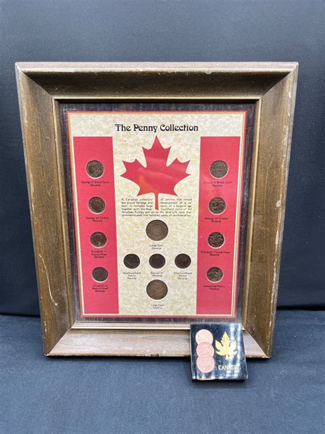 "The Penny Collection" Framed Coin Set & Resin Penny Paperweight - Sunrise Estate Services Ltd