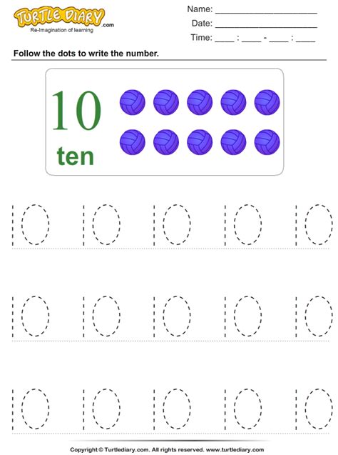 Number 10 Tracing