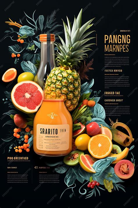 Premium Photo Colorful Tropical Mango Pineapple Fusion Brandy With A