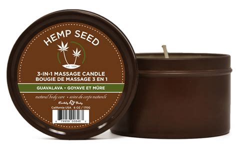 Earthly Body Hemp Seed 3 In 1 Suntouched Massage Soy Candle 6 Oz