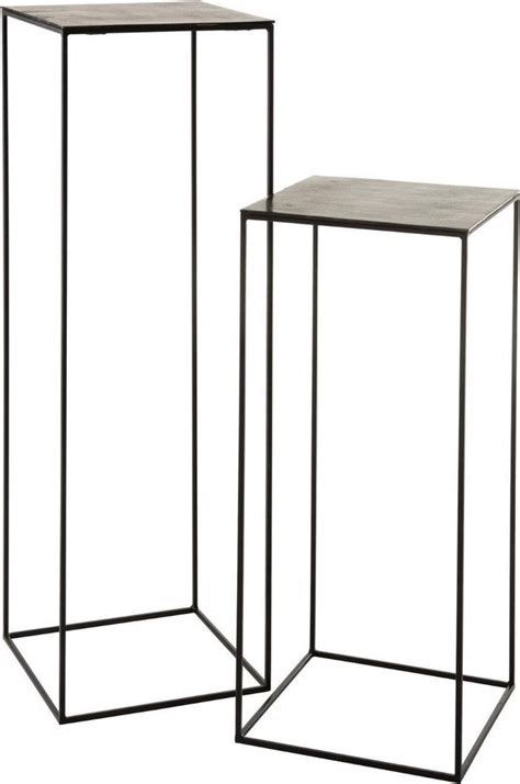 J Line Bijzettafel Set Van 2 Aluminium Zwart Groen 120 X 40 X 40 Bol