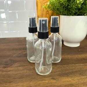 Oz Ml Clear Boston Round Glass Bottle With Fine Mist Sprayer Etsy