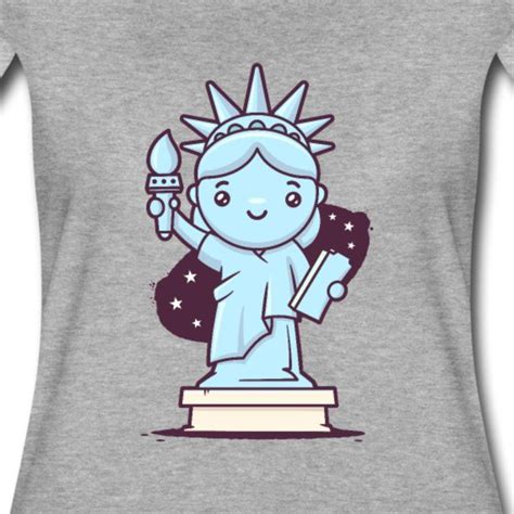 Cute Kawaii Statue Of Liberty T Shirt Design Usa