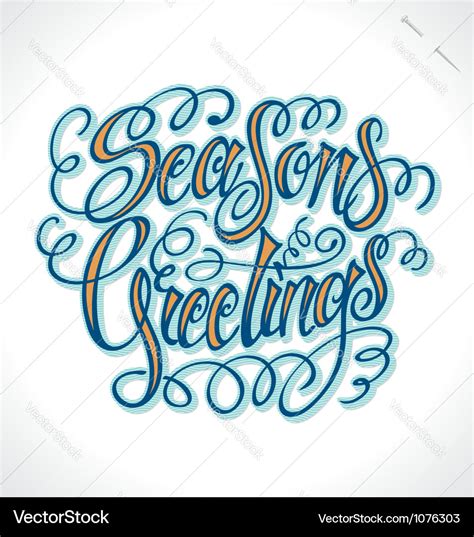 Seasons Greetings Hand Lettering Royalty Free Vector Image