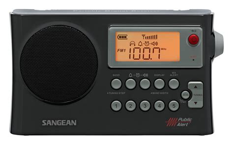 Sangean Portable Digital AM FM Weather Alert Alarm Clock Radio With