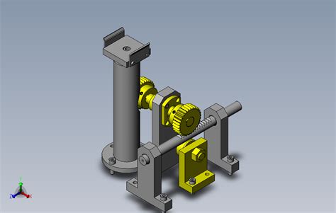 No 000153使用齿条与齿轮的升降机构 SOLIDWORKS 2010 模型图纸下载 懒石网