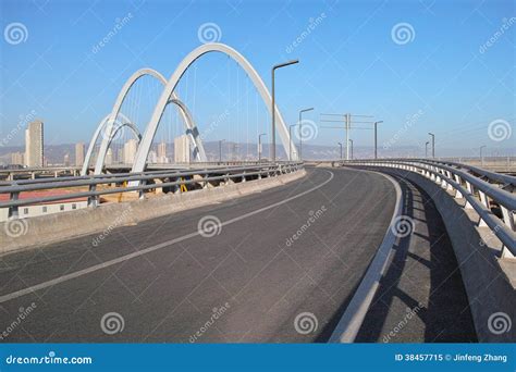 Modern arch bridge stock image. Image of driveway, shanxi - 38457715