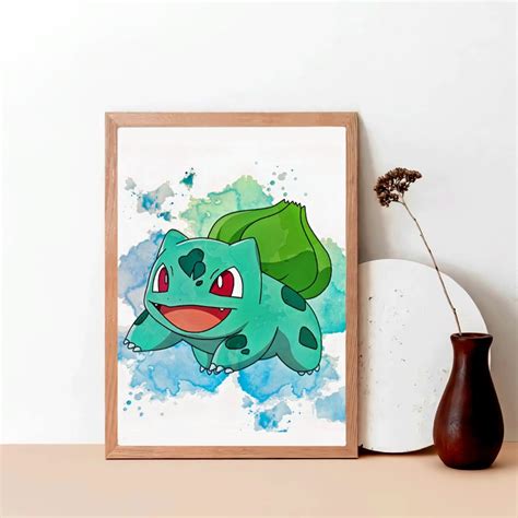 Pokemon Wall Art Watercolor Digital Prints Nursery Bedroom Etsy