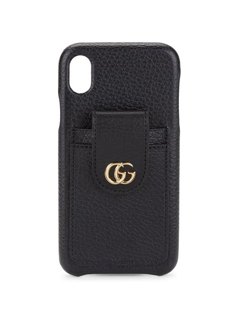 Gucci Gg Marmont Leather Iphone Xr Cover In Black Lyst