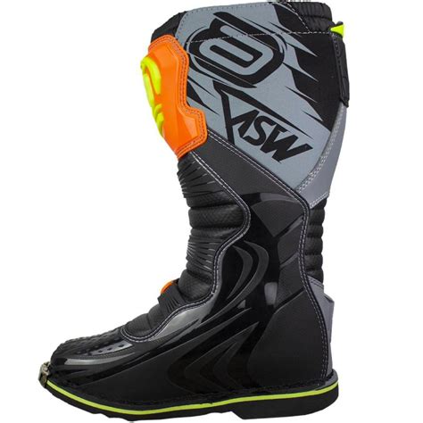 Bota Asw Enduro Cinza Preto Laranja Fluor Grid Motors