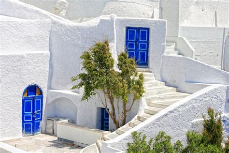 Griechische Weiße Häuser Im Sonnenuntergang an Mykonos Stadt Mykonos