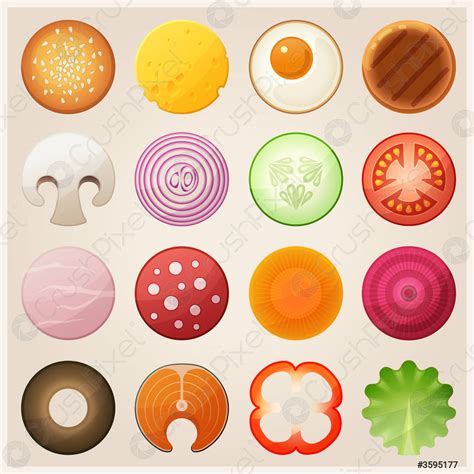 Set Of Food Vector Icons Stock Vector Crushpixel