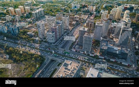 Almaty Kazakhstan May 4 2023 Traffic Jam At The City Intersection