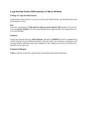 Acupuncture Diagnosis Treatment Doc Large Intestine Pattern