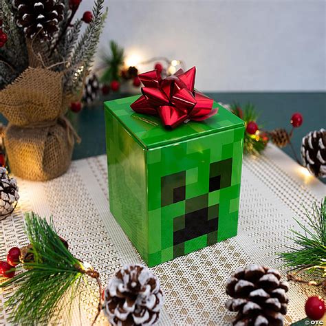 Minecraft Creeper Tin Storage Box Cube Organizer With Lid Inches