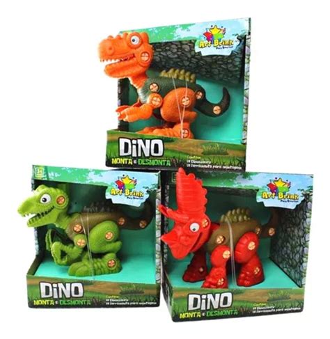 Kit 3 Dinossauros Monta Desmonta Brinquedo Infantil Didático MercadoLivre