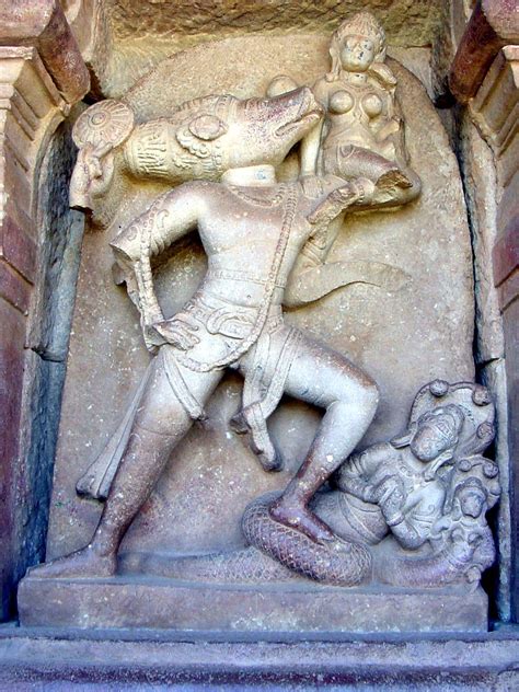 Varaha Durga Temple Aihole Vishnus Boar Avatar Lifts Bhu Devi On The