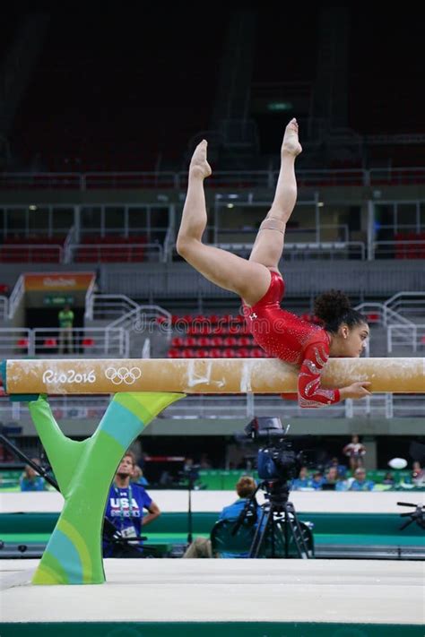 Olympic Champion Laurie Hernandez Of United States Practices On The