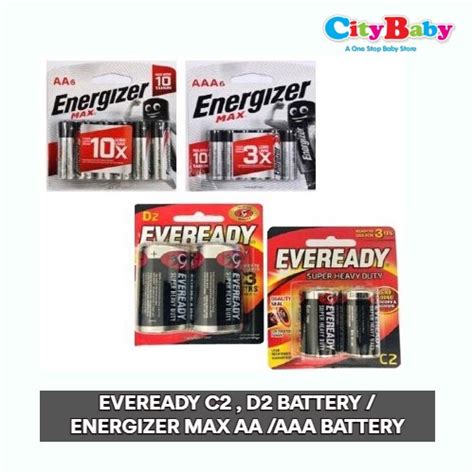 Eveready C2 D2 Battery Energizer Max Aa Aaa Battery Shopee Malaysia