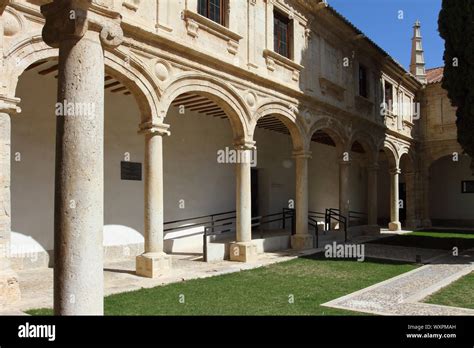 Details of Alcala University's historic campus in the city centre Stock Photo - Alamy