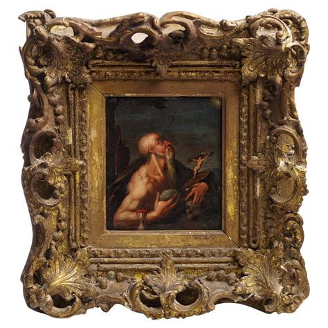 17th century oil on copper portrait - St. Jerome For Sale at 1stDibs