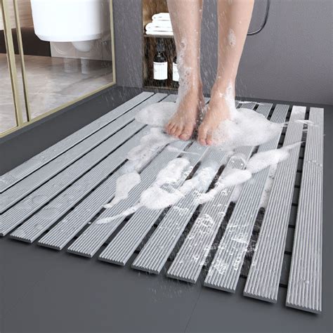 Aovoc Bathroom Safety Pvc Bath Mat Hollow Out Massage Non Slip Waterproof Anti Bacterial