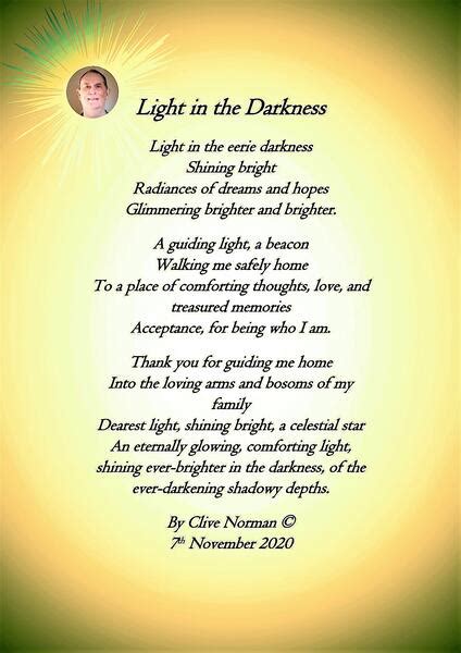 Light In The Darkness A Poem By Clive Norman All Poetry