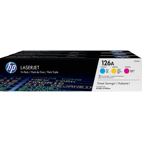 HP 126A 3 Pack Cyan Magenta Yellow LaserJet Toner CF341A B H