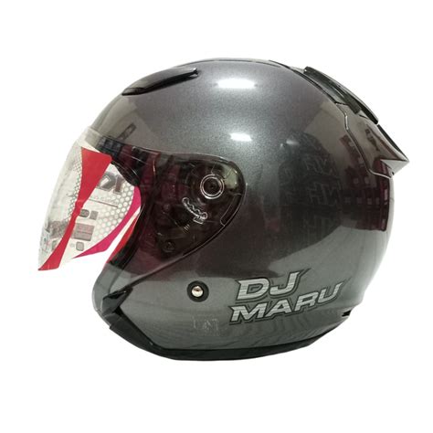 Jual Helm Half Face Kyt Dj Maru Kyt Djmaru Solid Gunmetal Shopee