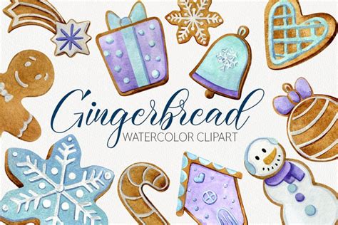 Watercolor Gingerbread Clipart Christmas 1663360