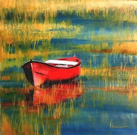 Boons Original The Red Boat Painting, Size: 18x18 at Rs 3000 in Vaikam