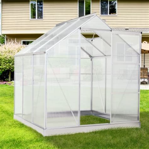 6 X 6 Outdoor Walk In Polycarbonate Greenhouse Kit Sliding Door Vent Garden 1 Unit Kroger