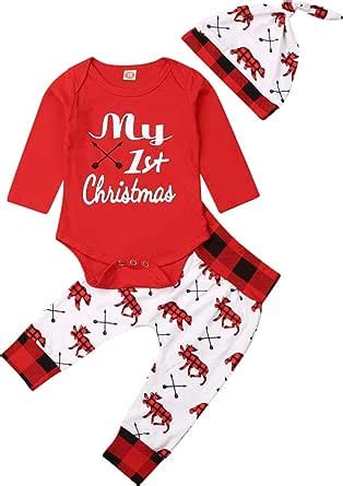 Geagodelia Babykleidung Set Weihnachten Baby Kleidung Unisex Langarm