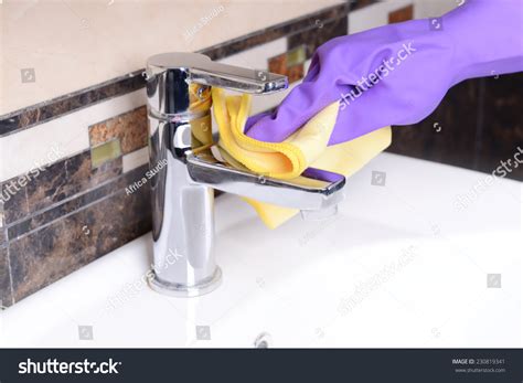 Cleaning Bathroom Sink Close-Up Stock Photo 230819341 : Shutterstock