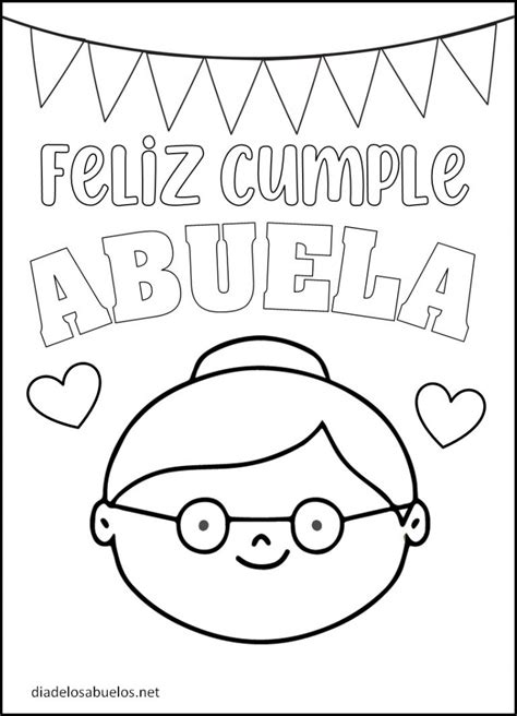 Feliz Cumpleanos Abuela Para Colorear