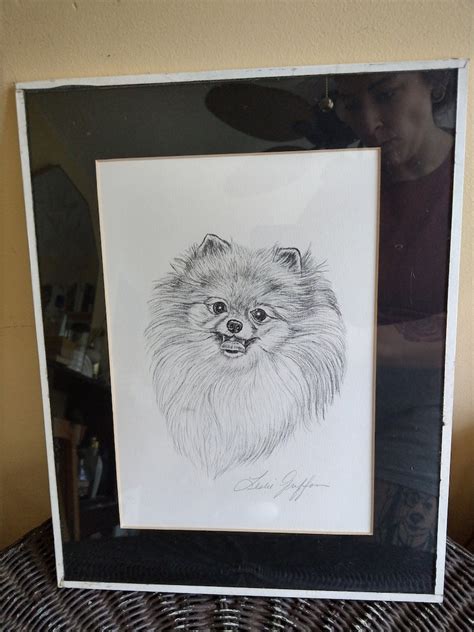 Framed Dog Art Pomeranian Etsy