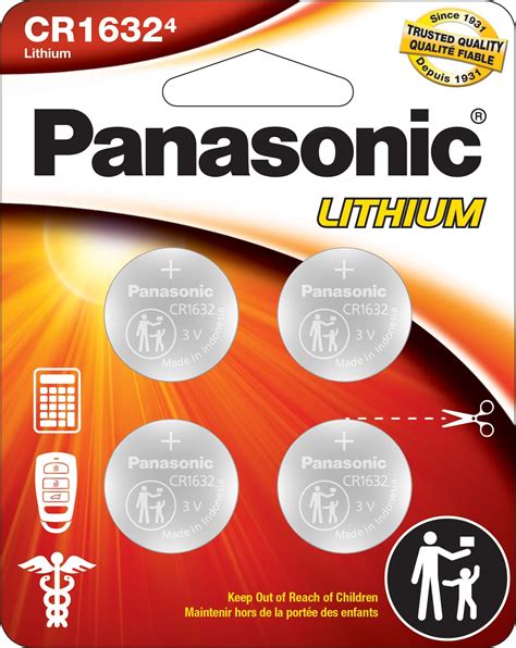 Amazon 4pcs Panasonic CR1632 CR 1632 3v Coin Lithium Battery