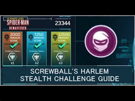 Screwball Harlem Stealth Challenge Tokens Guide Spider Man Remastered