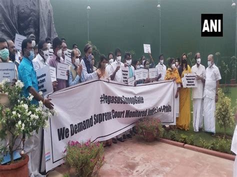 Pegasus Row Opposition Mps Protest Inside Parliament Premises