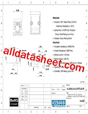 A 2004 2 4 LP FS R Datasheet PDF Assmann Electronics Inc