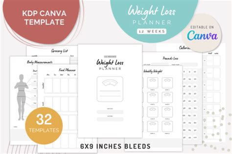 Canva Weight Loss Planner Templates Graphic By Kream Digital · Creative Fabrica