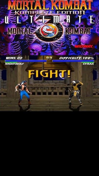 Ultimate Mortal Kombat 3 Komplete Mugen Plus Nightwolf Vs Cyraxyoutubeshortsmugenshorts Youtube