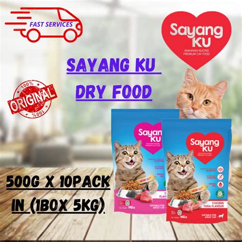 Ready Stock Sayangku Dry Food 500g X 10Pack 5KG Makanan Kucing Kering