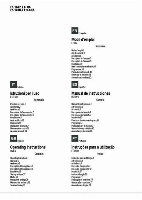 Notice four HOTPOINT ARISTON FK 104 P 20 X HA S Trouver une solution à