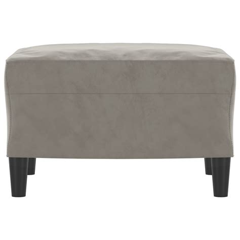 Pouf Poire Repose Pied Gris Clair X X Cm Velours Yw Tech