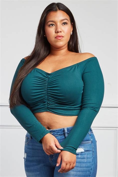 Setting The Bar Plus Size Ruched Crop Top Fashion Crop Tops Tops