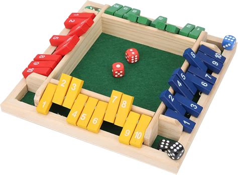 Luqeeg Juego Shut The Box Juego De Dados De Madera Para 2 4 Jugadores